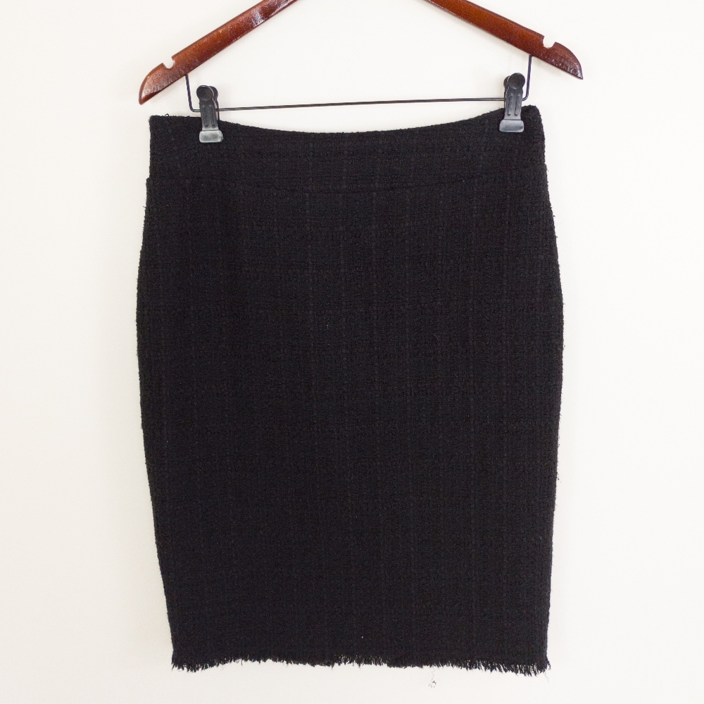 Iris Setlakwe Black Tweed Pencil Skirt Size 6